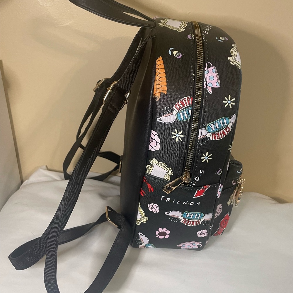 Black Friends Patterned Backpack - image 2